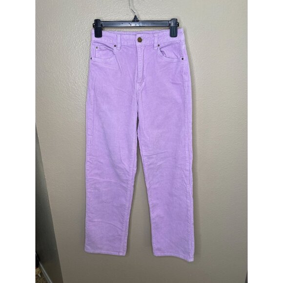 Billabong Womens Purple Corduroy Jeans 25 High-Waisted Straight-Leg Jeans - Picture 1 of 8